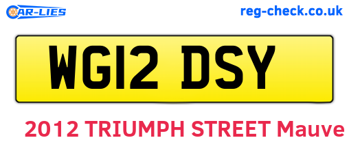 WG12DSY are the vehicle registration plates.