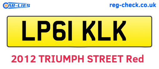 LP61KLK are the vehicle registration plates.