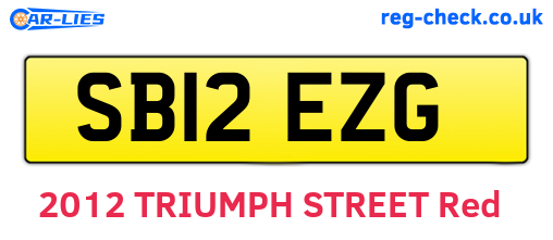 SB12EZG are the vehicle registration plates.