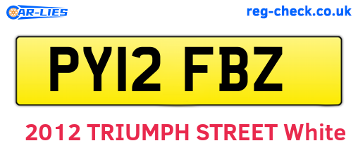 PY12FBZ are the vehicle registration plates.