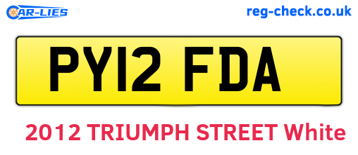 PY12FDA are the vehicle registration plates.