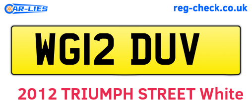 WG12DUV are the vehicle registration plates.
