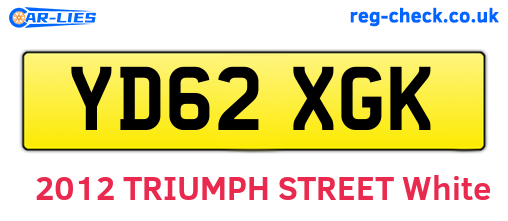 YD62XGK are the vehicle registration plates.