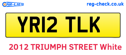 YR12TLK are the vehicle registration plates.