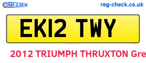 EK12TWY are the vehicle registration plates.