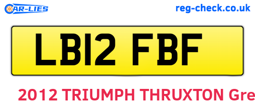 LB12FBF are the vehicle registration plates.