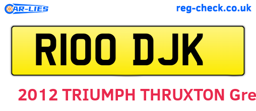 R100DJK are the vehicle registration plates.
