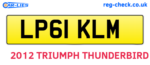 LP61KLM are the vehicle registration plates.