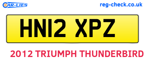 HN12XPZ are the vehicle registration plates.