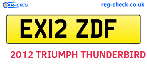 EX12ZDF are the vehicle registration plates.