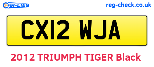 CX12WJA are the vehicle registration plates.