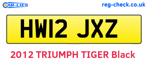 HW12JXZ are the vehicle registration plates.