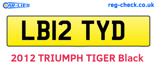 LB12TYD are the vehicle registration plates.
