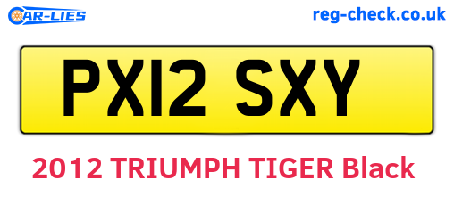 PX12SXY are the vehicle registration plates.