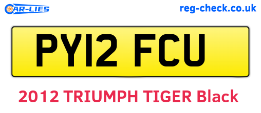PY12FCU are the vehicle registration plates.