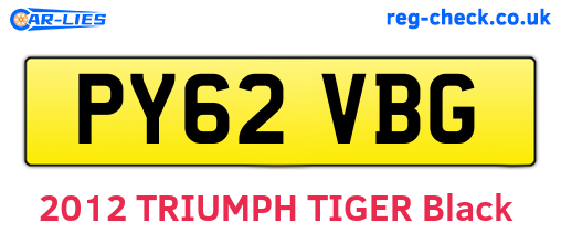 PY62VBG are the vehicle registration plates.