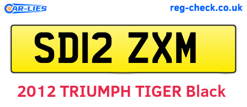 SD12ZXM are the vehicle registration plates.