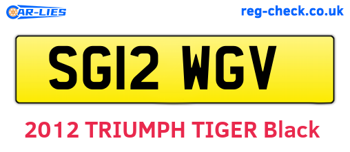 SG12WGV are the vehicle registration plates.