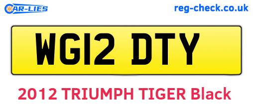 WG12DTY are the vehicle registration plates.