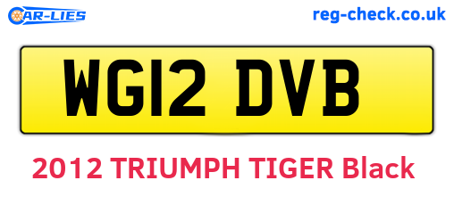 WG12DVB are the vehicle registration plates.