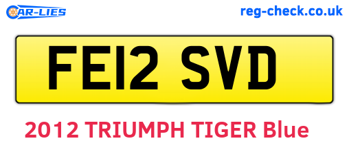 FE12SVD are the vehicle registration plates.