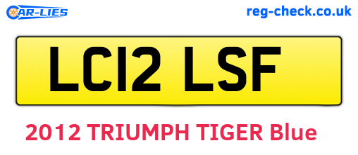 LC12LSF are the vehicle registration plates.