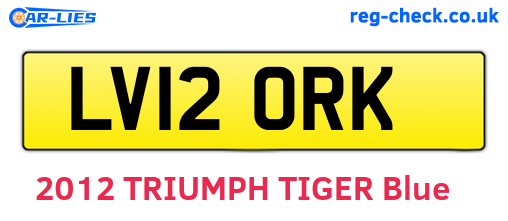 LV12ORK are the vehicle registration plates.