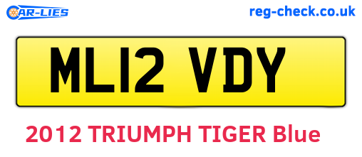 ML12VDY are the vehicle registration plates.