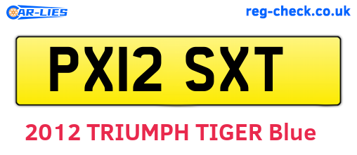 PX12SXT are the vehicle registration plates.
