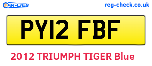 PY12FBF are the vehicle registration plates.