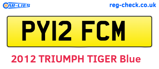 PY12FCM are the vehicle registration plates.