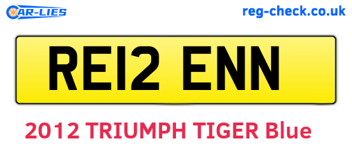 RE12ENN are the vehicle registration plates.