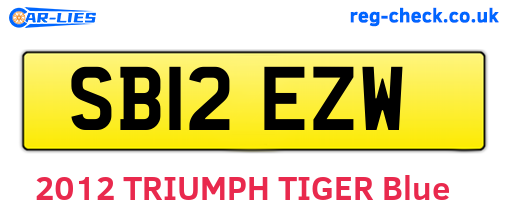 SB12EZW are the vehicle registration plates.