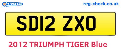 SD12ZXO are the vehicle registration plates.