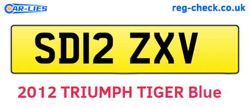 SD12ZXV are the vehicle registration plates.