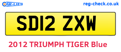 SD12ZXW are the vehicle registration plates.