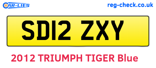 SD12ZXY are the vehicle registration plates.