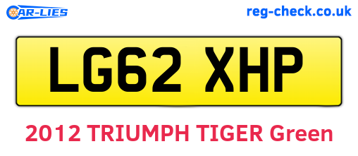 LG62XHP are the vehicle registration plates.
