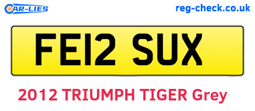 FE12SUX are the vehicle registration plates.