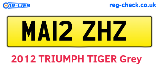 MA12ZHZ are the vehicle registration plates.
