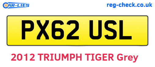 PX62USL are the vehicle registration plates.