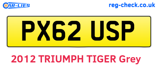 PX62USP are the vehicle registration plates.