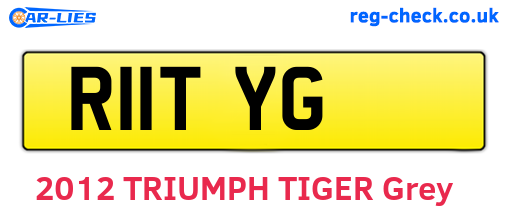 R11TYG are the vehicle registration plates.
