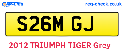 S26MGJ are the vehicle registration plates.
