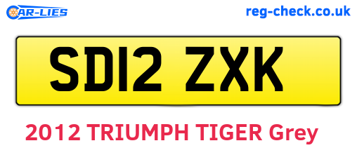 SD12ZXK are the vehicle registration plates.