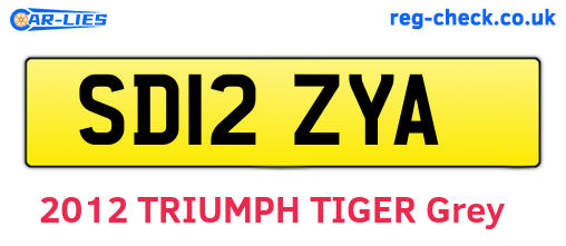 SD12ZYA are the vehicle registration plates.