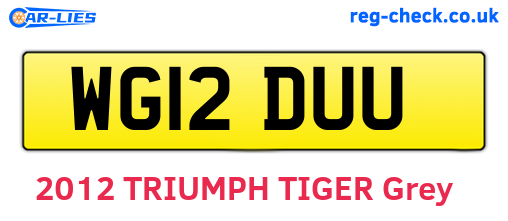 WG12DUU are the vehicle registration plates.
