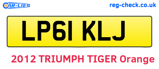 LP61KLJ are the vehicle registration plates.