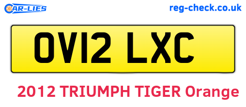 OV12LXC are the vehicle registration plates.