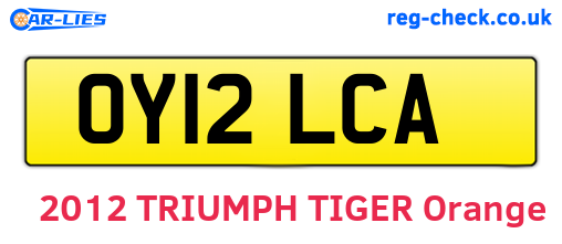 OY12LCA are the vehicle registration plates.
